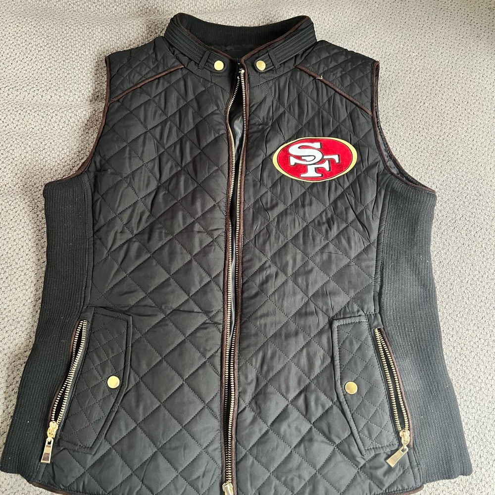 Black Quilted Vest with Logo